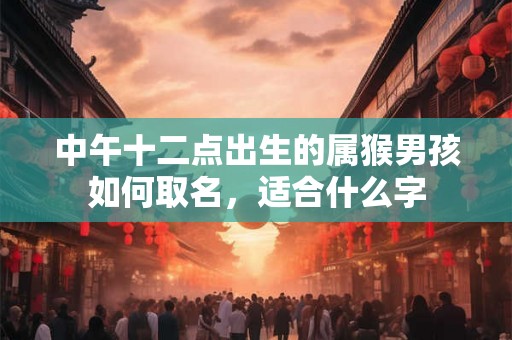 中午十二点出生的属猴男孩如何取名，适合什么字