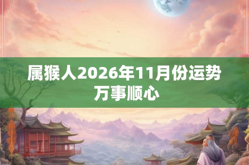 属猴人2026年11月份运势 万事顺心