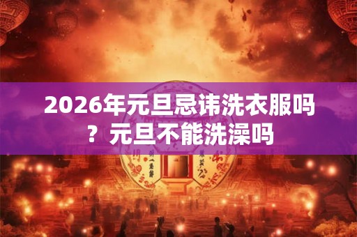 2026年元旦忌讳洗衣服吗？元旦不能洗澡吗
