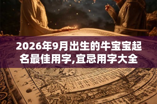 2026年9月出生的牛宝宝起名最佳用字,宜忌用字大全