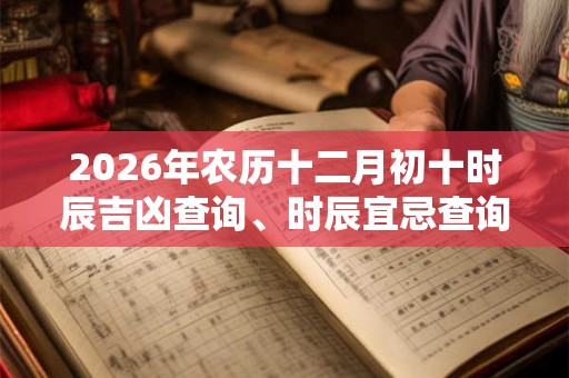 2026年农历十二月初十时辰吉凶查询、时辰宜忌查询
