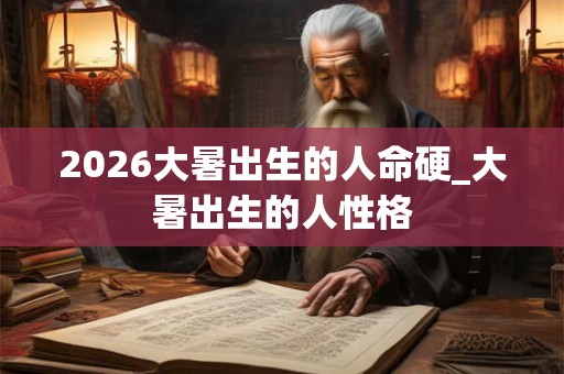 2026大暑出生的人命硬_大暑出生的人性格