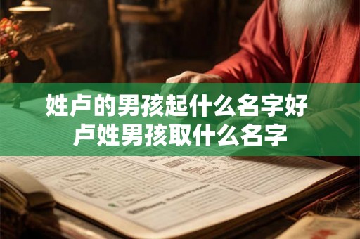 姓卢的男孩起什么名字好 卢姓男孩取什么名字 姓卢的男孩起什么名字好 卢姓男孩取什么名字