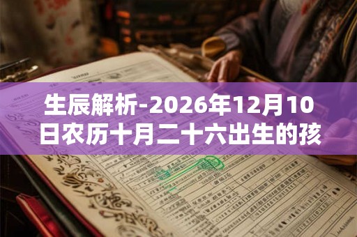 生辰解析-2026年12月10日农历十月二十六出生的孩子八字起名