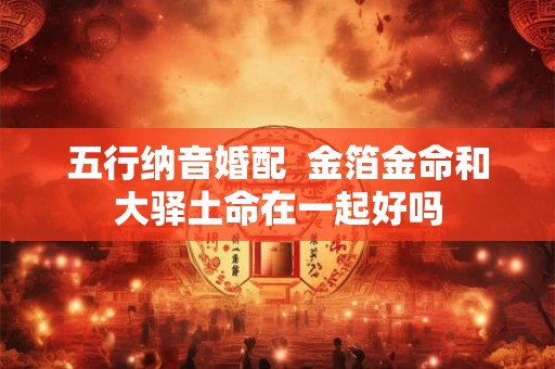 五行纳音婚配  金箔金命和大驿土命在一起好吗