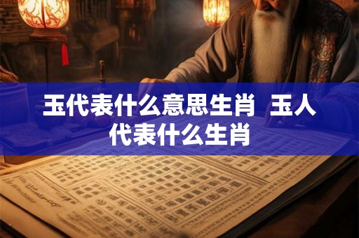 玉代表什么意思生肖  玉人代表什么生肖