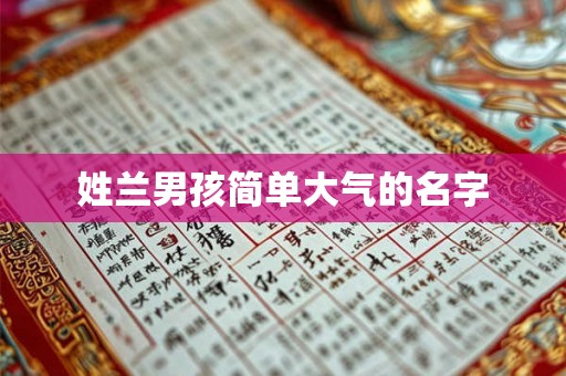 姓兰男孩简单大气的名字
