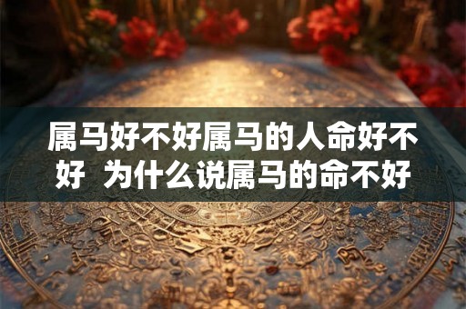 属马好不好属马的人命好不好  为什么说属马的命不好