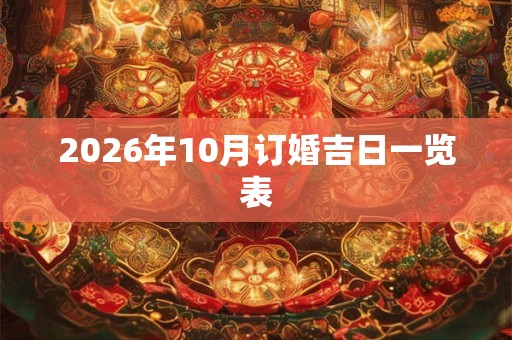 2026年10月订婚吉日一览表