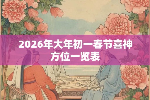 2026年大年初一春节喜神方位一览表 2026年大年初一春节喜神方位一览表