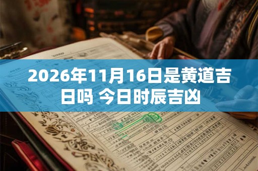 2026年11月16日是黄道吉日吗 今日时辰吉凶