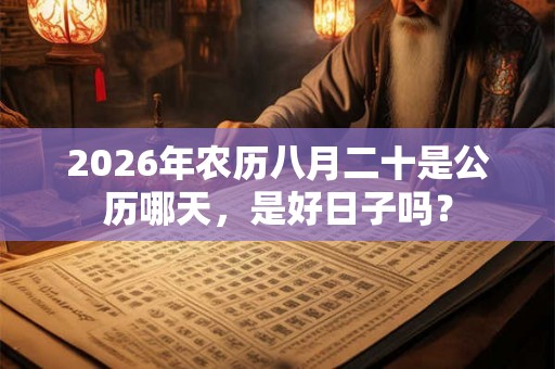 2026年农历八月二十是公历哪天,是好日子吗? 2026年农历八月二十是公历哪天,是好日子吗?