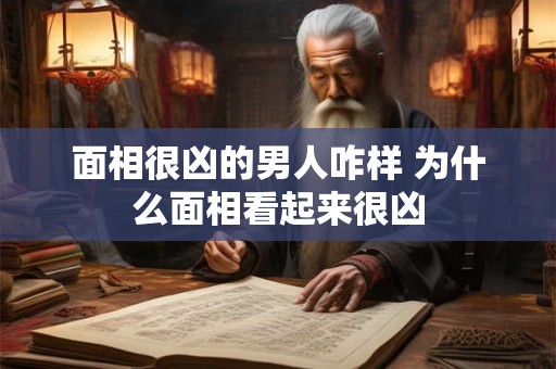 面相很凶的男人咋样 为什么面相看起来很凶