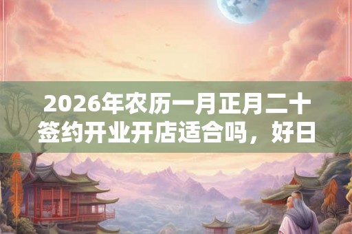 2026年农历一月正月二十签约开业开店适合吗,好日子吗? 2026年农历一月正月二十签约开业开店适合吗,好日子吗?