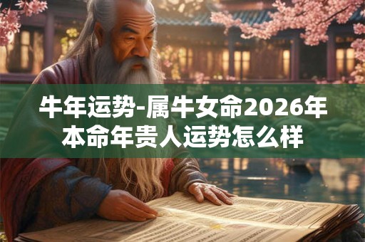 牛年运势-属牛女命2026年本命年贵人运势怎么样