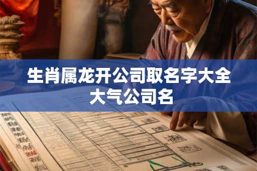 生肖属龙开公司取名字大全 大气公司名