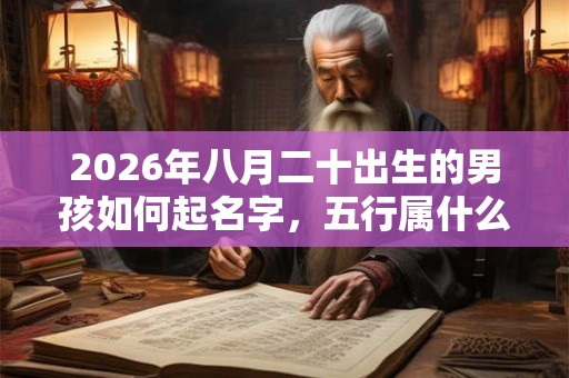 2026年八月二十出生的男孩如何起名字，五行属什么