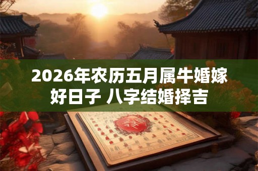 2026年农历五月属牛婚嫁好日子 八字结婚择吉 2026年农历五月属牛婚嫁好日子 八字结婚择吉