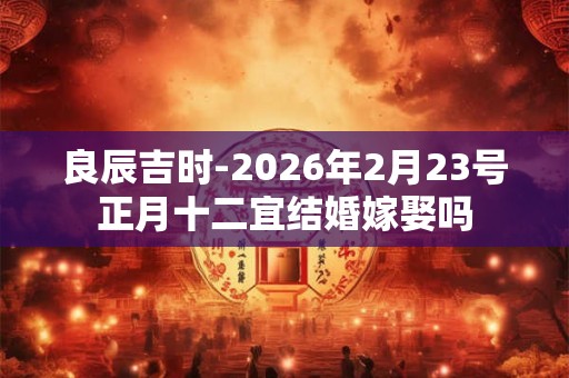 良辰吉时-2026年2月23号正月十二宜结婚嫁娶吗
