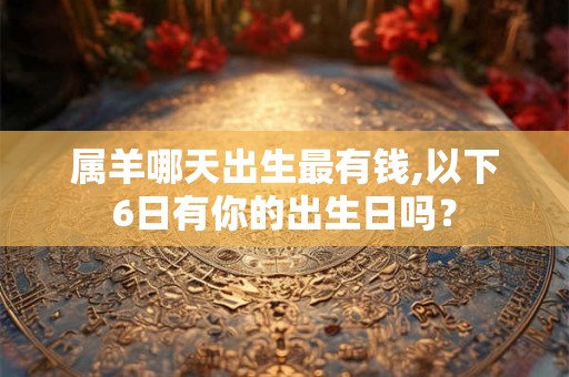属羊哪天出生最有钱,以下6日有你的出生日吗？
