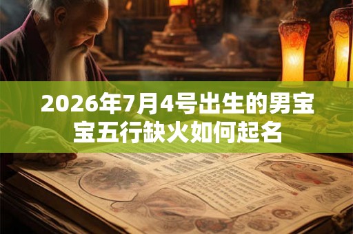 2026年7月4号出生的男宝宝五行缺火如何起名