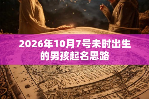 2026年10月7号未时出生的男孩起名思路