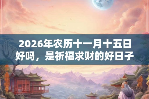 2026年农历十一月十五日好吗，是祈福求财的好日子吗？