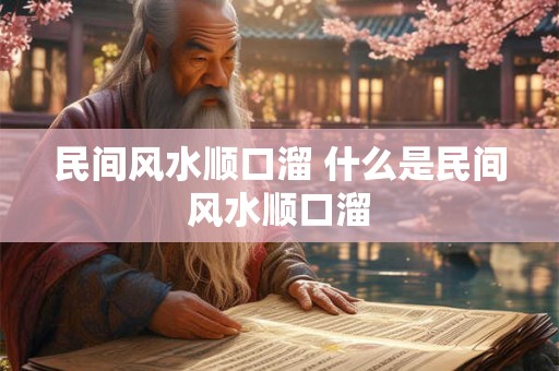 民间风水顺口溜 什么是民间风水顺口溜 民间风水顺口溜 什么是民间风水顺口溜