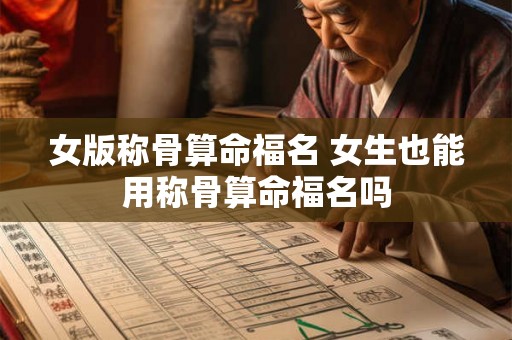 女版称骨算命福名 女生也能用称骨算命福名吗