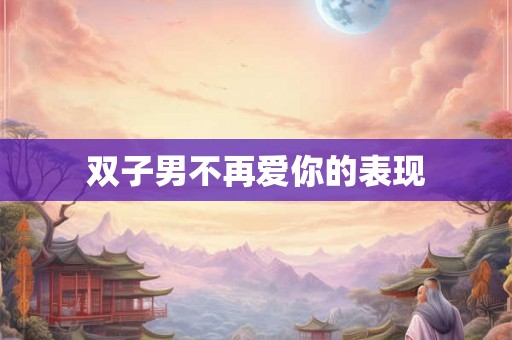 双子男不再爱你的表现
