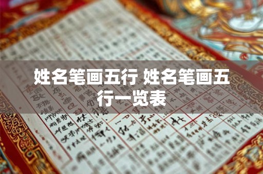 姓名笔画五行 姓名笔画五行一览表