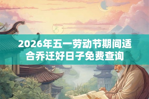 2026年五一劳动节期间适合乔迁好日子免费查询