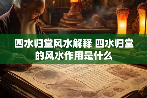 四水归堂风水解释 四水归堂的风水作用是什么