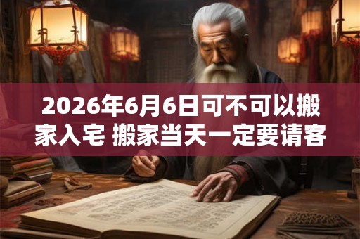 2026年6月6日可不可以搬家入宅 搬家当天一定要请客吗