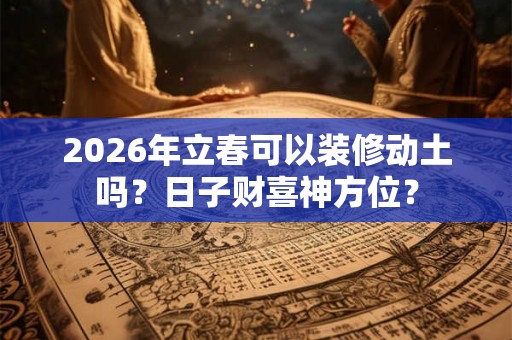 2026年立春可以装修动土吗？日子财喜神方位？