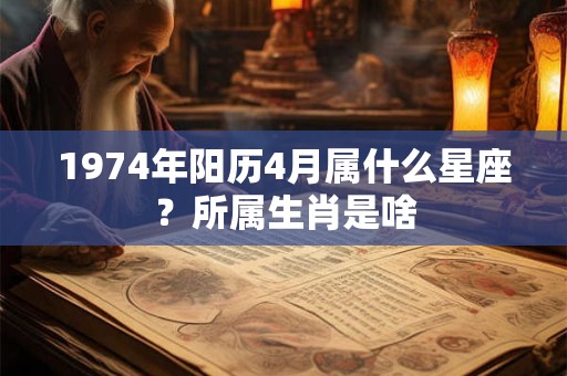1974年阳历4月属什么星座？所属生肖是啥