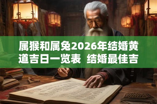 属猴和属兔2026年结婚黄道吉日一览表  结婚最佳吉日