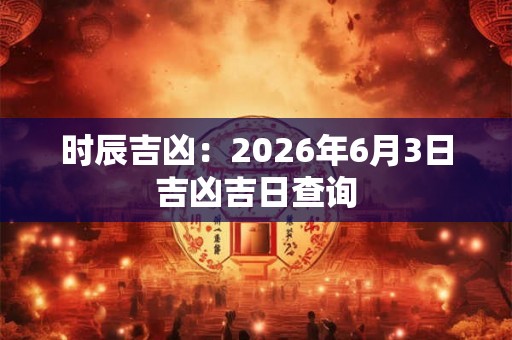 时辰吉凶：2026年6月3日吉凶吉日查询