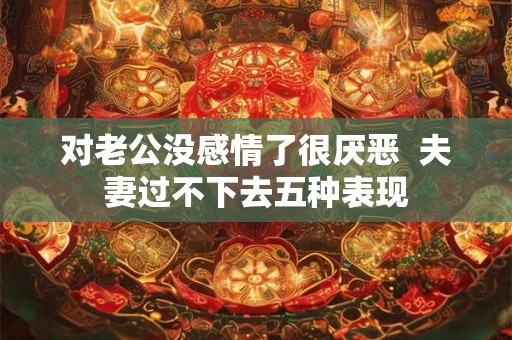 对老公没感情了很厌恶  夫妻过不下去五种表现
