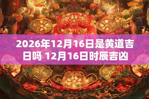 2026年12月16日是黄道吉日吗 12月16日时辰吉凶