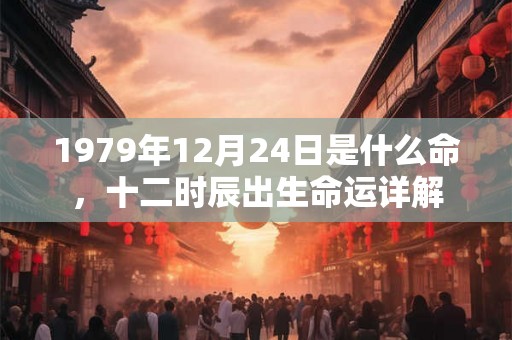 1979年12月24日是什么命，十二时辰出生命运详解