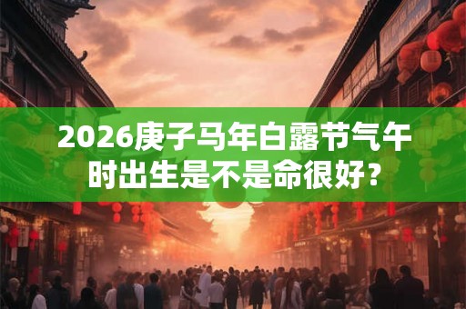 2026庚子马年白露节气午时出生是不是命很好？