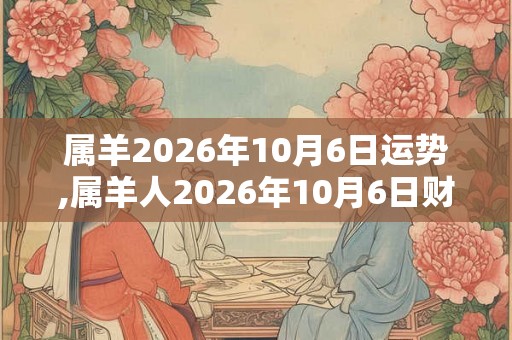 属羊2026年10月6日运势,属羊人2026年10月6日财运,生肖羊2026年10月6日运势