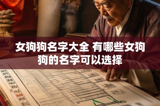 女狗狗名字大全 有哪些女狗狗的名字可以选择