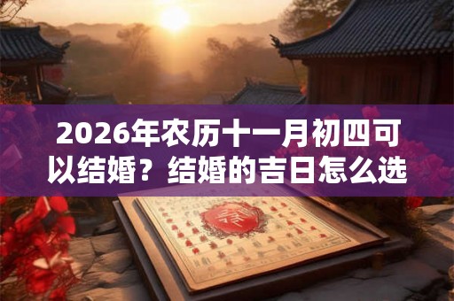 2026年农历十一月初四可以结婚？结婚的吉日怎么选？
