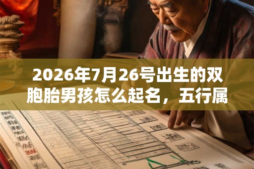 2026年7月26号出生的双胞胎男孩怎么起名，五行属什么