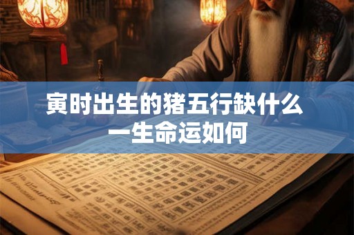寅时出生的猪五行缺什么 一生命运如何