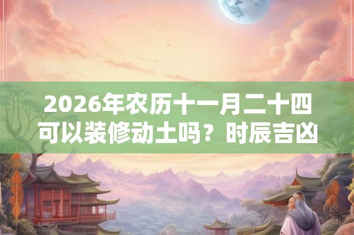 2026年农历十一月二十四可以装修动土吗?时辰吉凶如何? 2026年农历十一月二十四可以装修动土吗?时辰吉凶如何?