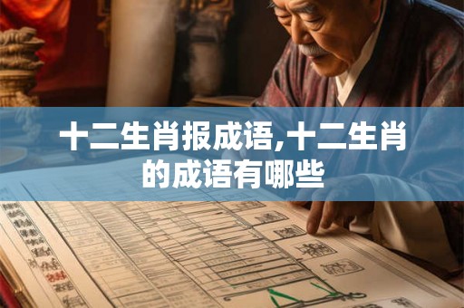 十二生肖报成语,十二生肖的成语有哪些