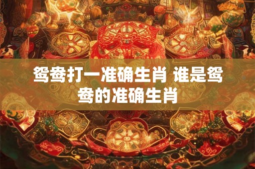 鸳鸯打一准确生肖 谁是鸳鸯的准确生肖